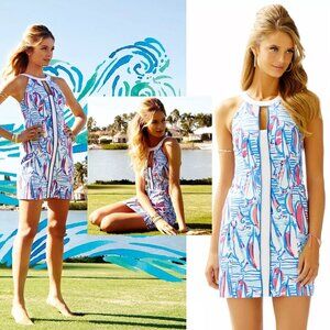 Lilly Pulitzer Pearl Resort White Red Right Return Sailboat Shift Dress sailor 2